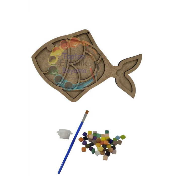 Balık Mozaik Yapma Seti | MDF Mozaik Baz | Mozaik Taş Etkinlik Ürünü
