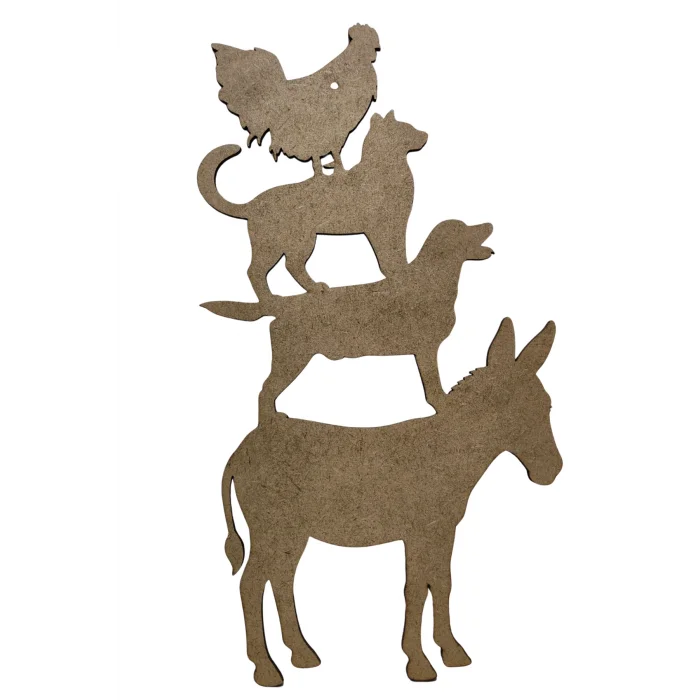 Bremen Mızıkacıları Ahşap Boyama Ürünü | Çocuklar İçin Eğitici Masal Etkinliği | MDF Figür (Demonte)