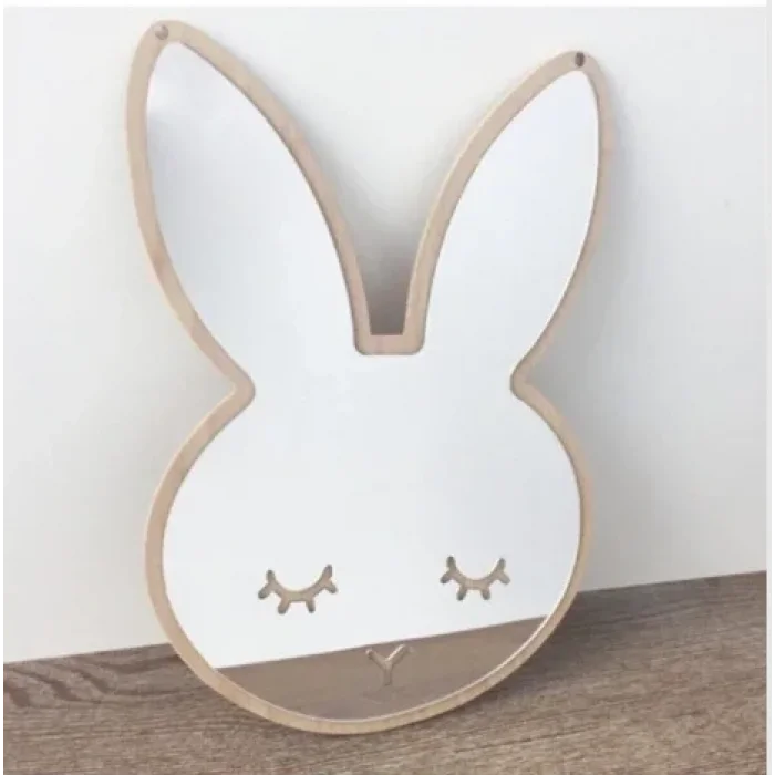 Bulut Yıldız Tavşan Mdf Pleksi Ayna Çocuk Odası Süsleri 3 Lü Set