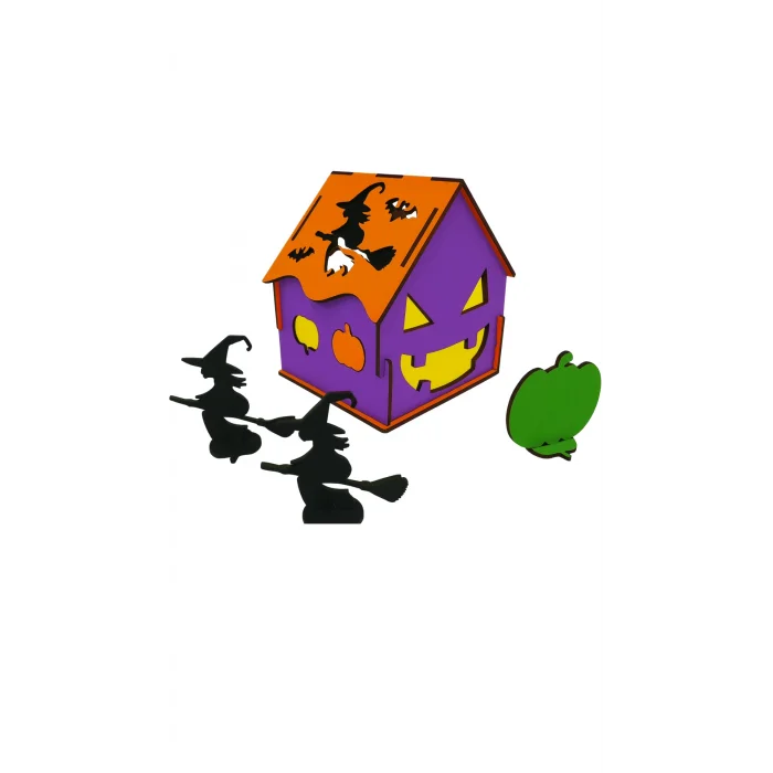 Cadılar Bayramı Halloween Ev – MDF Boyama ve Süsleme Seti | Etkinlik ve Sanat Çalışmalarına Uygun
