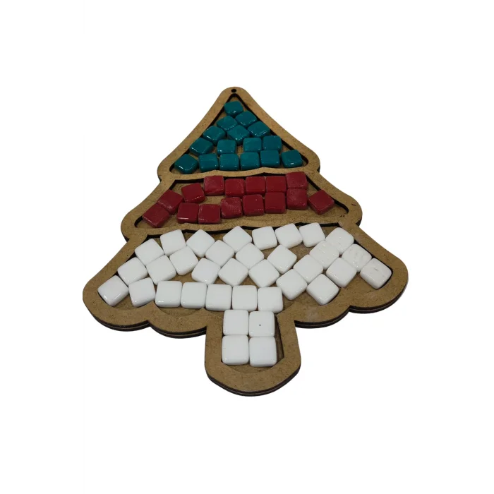 Çam Ağacı Mozaik Seti – Ahşap Mozaik Baz+ Mozaik (Toptan Etkinlik Ürünü)