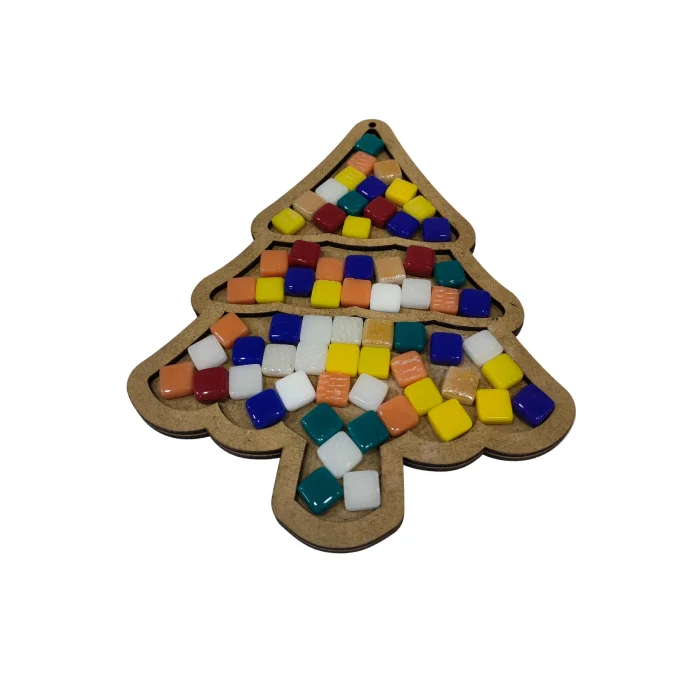 Çam Ağacı Mozaik Seti – Ahşap Mozaik Baz+ Mozaik (Toptan Etkinlik Ürünü)