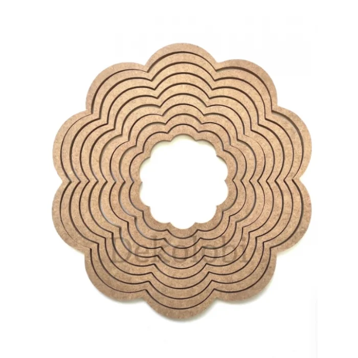 Çiçek Şeklinde MDF Kasnak Dekoratif Ürün - 4 mm