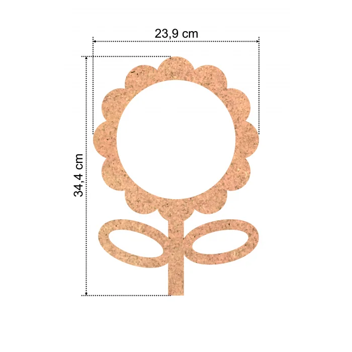 Çiçek Şeklinde MDF Kasnak Dekoratif Ürün - 4 mm