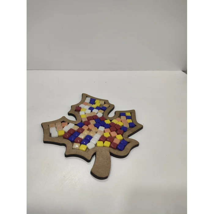 Çınar Yaprağı Mozaik Yapma Seti | MDF Mozaik Baz | Mozaik Taş Etkinlik Ürünü