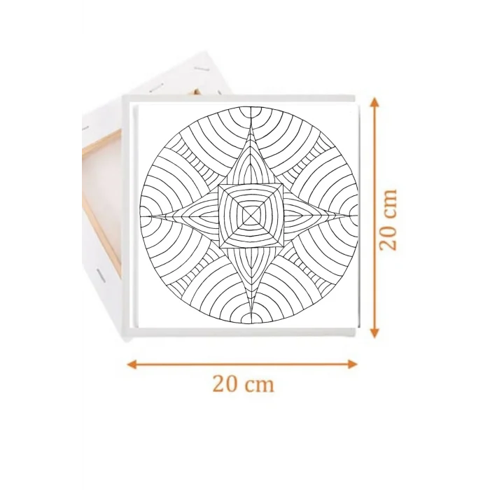 Daire Mandala Temalı | Tuval Seti – Atölye Etkinlik 20x20 Tuval (6’lı Boya + Fırça Dahil)