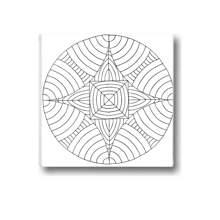 Daire Mandala Temalı | Tuval Seti – Atölye Etkinlik 20x20 Tuval (6’lı Boya + Fırça Dahil)