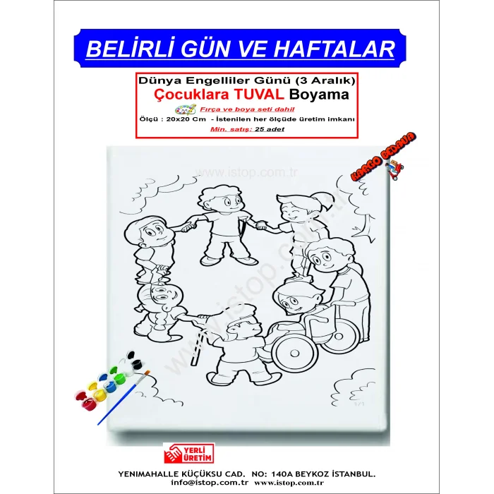 Dünya Engelliler Günü Tuval Boyama Seti - Belirli Gün ve Haftalar İçin Özel Tuval Boyama Setleri