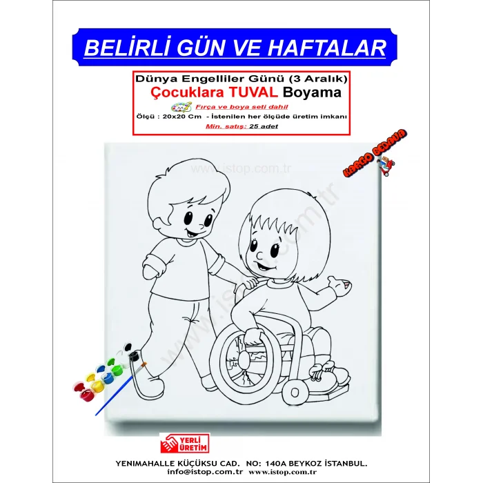 Dünya Engelliler Günü Tuval Boyama Seti - Belirli Gün ve Haftalar İçin Özel Tuval Boyama Setleri