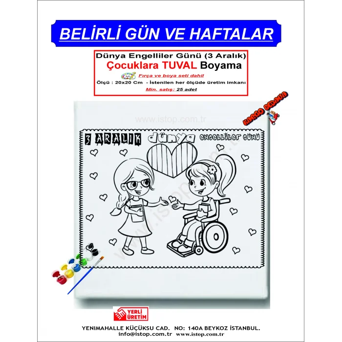 Dünya Engelliler Günü Tuval Boyama Seti - Belirli Gün ve Haftalar İçin Özel Tuval Boyama Setleri