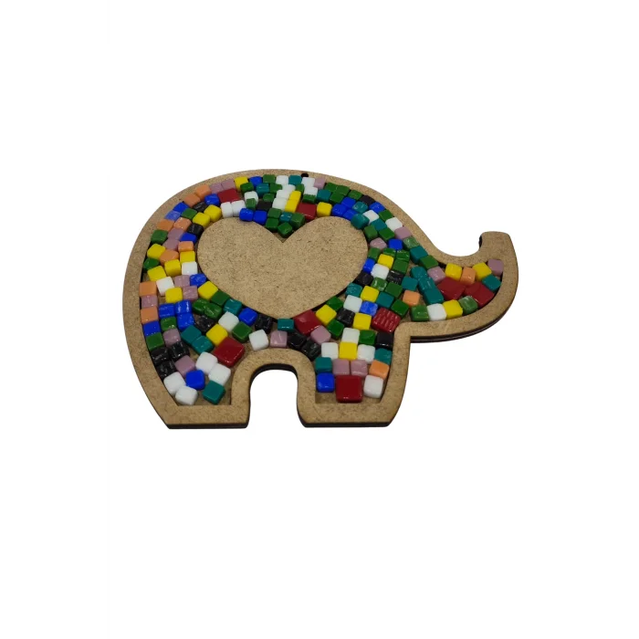 Fil Mozaik Yapma Seti | MDF Mozaik Baz | Mozaik Taş Etkinlik Ürünü