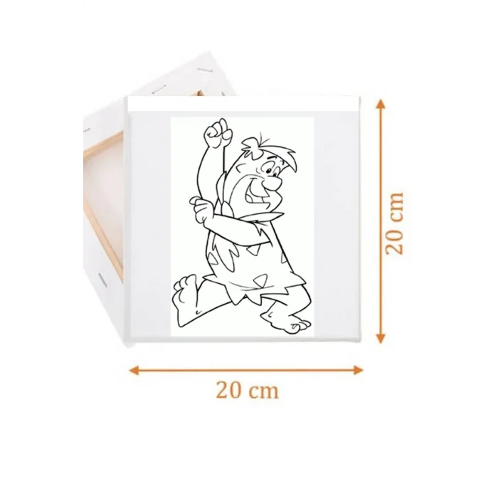 Fred Çakmaktaş 2 | Taş Devri | Tuval Seti – Atölye Etkinlik 20x20 Tuval (6’lı Boya + Fırça Dahil)