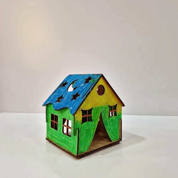 Gece Lambası Ev Ahşap Boyama Seti | Çocuklar İçin Eğitici ve Eğlenceli Etkinlik | MDF Dekoratif Boyama Ürünü (TOPTAN)