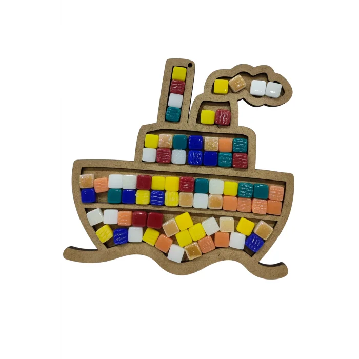 Gemi Mozaik Yapma Seti | MDF Mozaik Baz | Mozaik Taş Etkinlik Ürünü