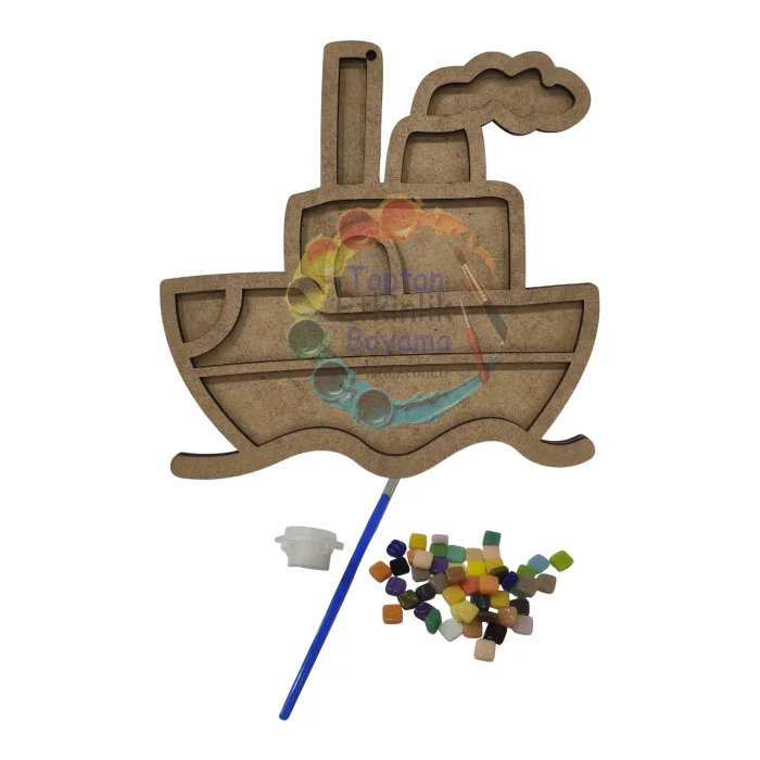 Gemi Mozaik Yapma Seti | MDF Mozaik Baz | Mozaik Taş Etkinlik Ürünü