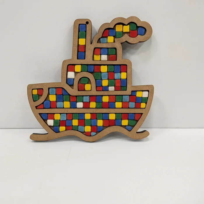 Gemi Mozaik Yapma Seti | MDF Mozaik Baz | Mozaik Taş Etkinlik Ürünü