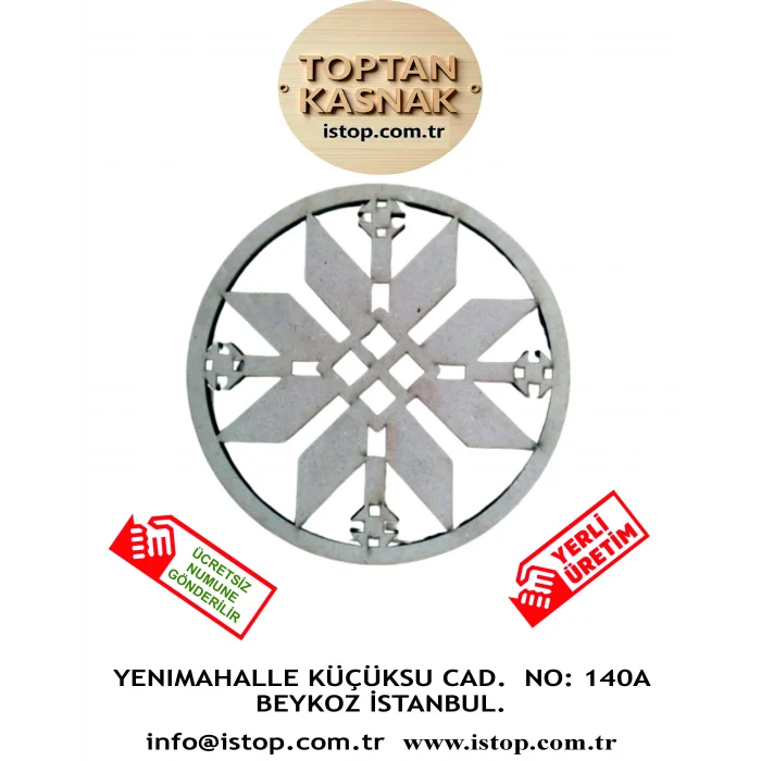 Geometrik Desenli Oval MDF Kasnak Dekoratif Ürün - 4 mm