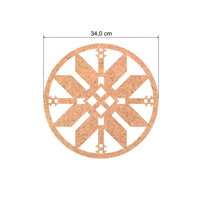 Geometrik Desenli Oval MDF Kasnak Dekoratif Ürün - 4 mm