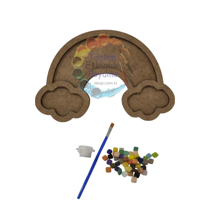 Bulut Mozaik Yapma Seti | MDF Mozaik Baz | Mozaik Taş Etkinlik Ürünü