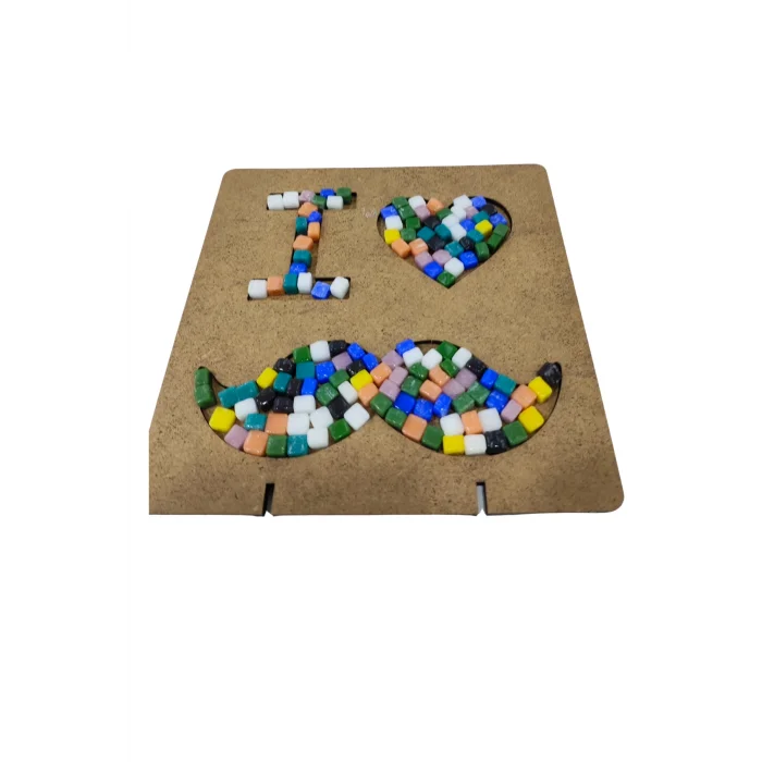I Love Baba Mozaik Yapma Seti – Babalar Günü Özel | MDF Mozaik Baz + Mozaik Taş Seti