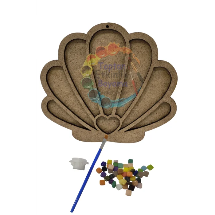 İstiridye Mozaik Yapma Seti | MDF Mozaik Baz | Mozaik Taş Etkinlik Ürünü