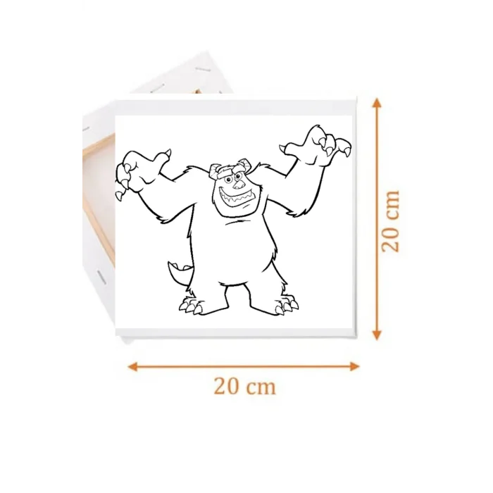 James Temalı Tuval Seti | Sevimli Canavarlar | Atölye Etkinlik 20x20 Tuval (6’lı Boya + Fırça Dahil)