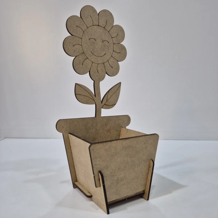 Kalemlik Saksı Ahşap Boyama Seti | Çocuklar İçin Eğlenceli ve Papatya Kalemlik Yapımı | MDF Hobi ve Atölye (TOPTAN)