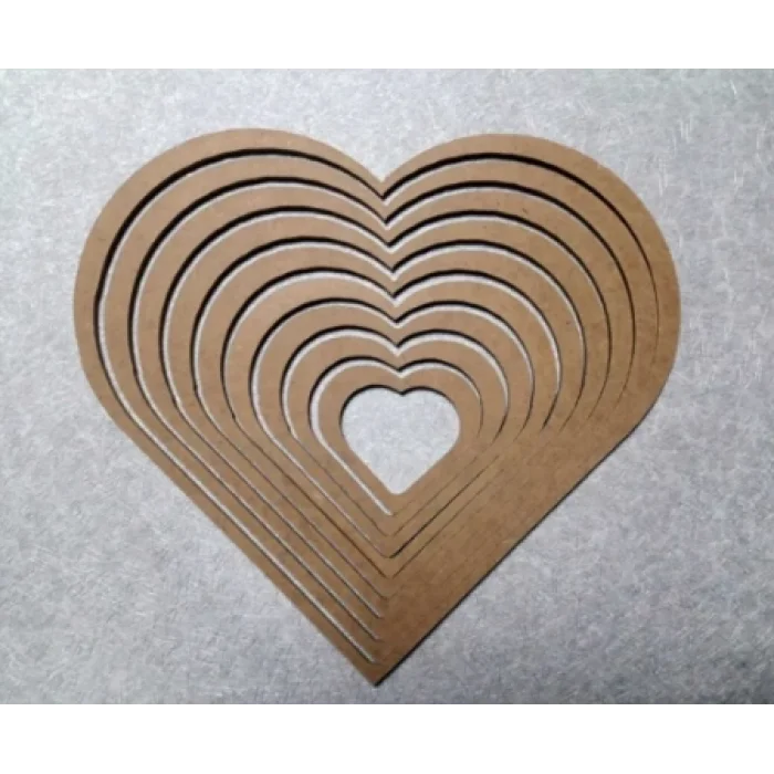 Kalp Şeklinde MDF Kasnak Seti - 4 mm