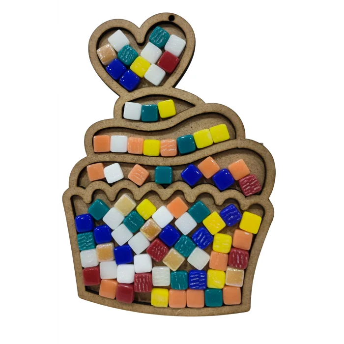 Kalpli Pasta Mozaik Baz + Mozaik Taş Seti – Çocuklar İçin Eğlenceli ve Eğitici Sanat Etkinliği | MDF Figürlü Toptan Ürün