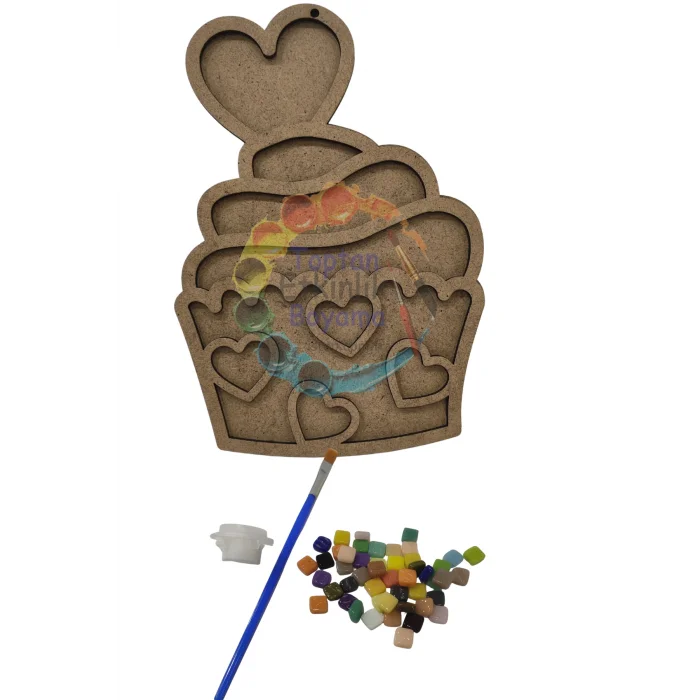 Kalpli Pasta Mozaik Baz + Mozaik Taş Seti – Çocuklar İçin Eğlenceli ve Eğitici Sanat Etkinliği | MDF Figürlü Toptan Ürün