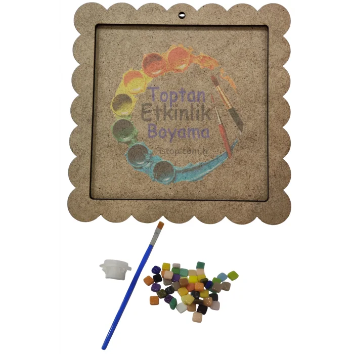 Kare Mozaik Seti – Çocuklar İçin Renkli Etkinlik ve Sanat Atölyesi Ürünü | MDF Mozaik Çerçeve