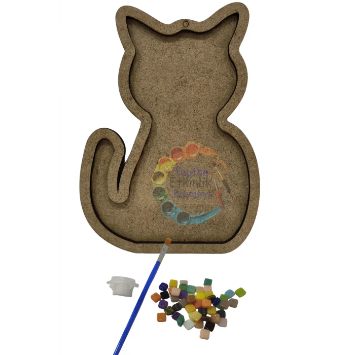 Kedi Mozaik Seti – Çocuklar İçin Eğitici El Becerisi Etkinliği | Mozaik Baz