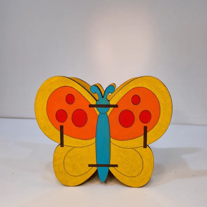 Kelebek Kumbara Ahşap Boyama Seti | Çocuklar İçin Eğitici MDF Etkinlik | Ahşap Kumbara (TOPTAN)