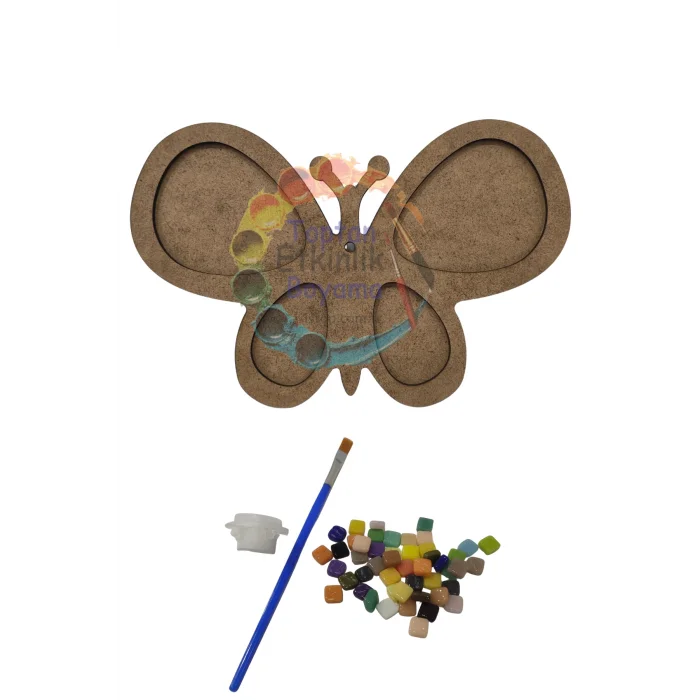 Kelebek Mozaik Yapma Seti | MDF Mozaik Baz | Mozaik Taş Etkinlik Ürünü