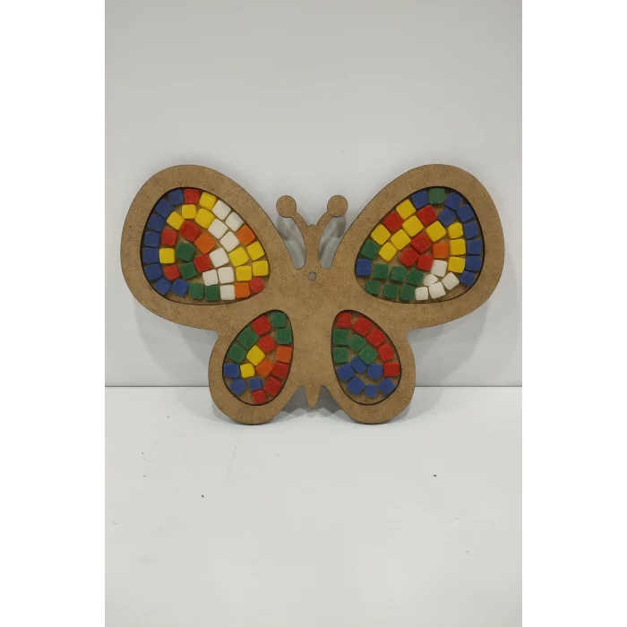 Kelebek Mozaik Yapma Seti | MDF Mozaik Baz | Mozaik Taş Etkinlik Ürünü