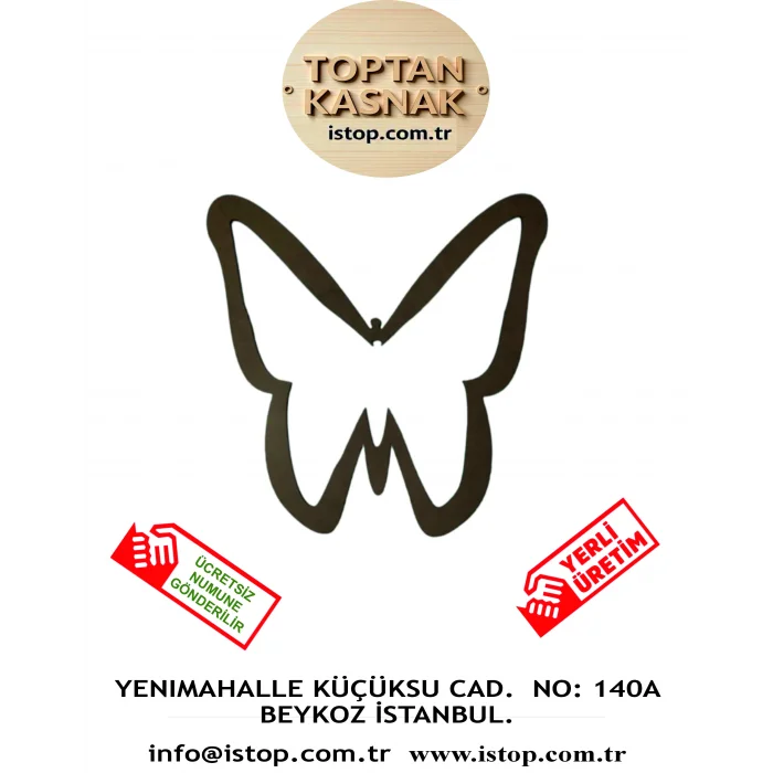 Kelebek Şeklinde MDF Kasnak Dekoratif Ürün - 4 mm - Numune Gönderimi ücretsiz