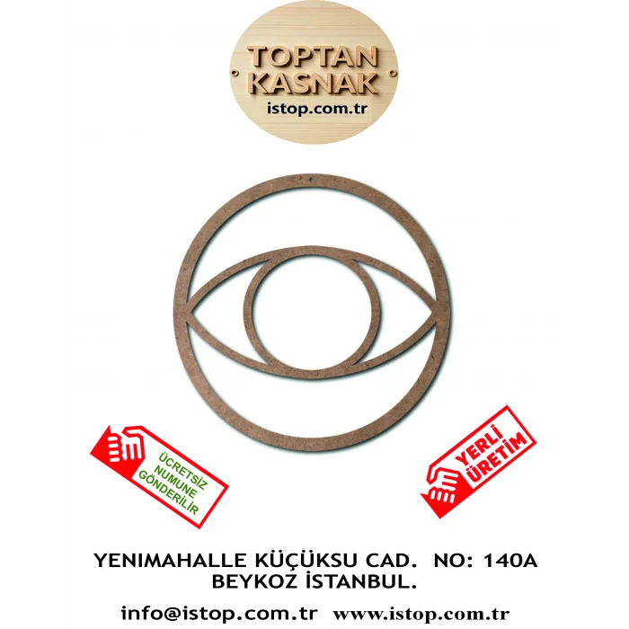 Kirpiksiz Göz Şeklinde MDF Kasnak - 4 mm