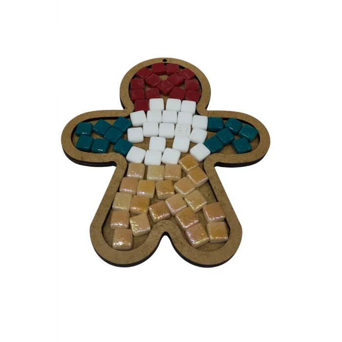 Kurabiye Adam Mozaik Seti – Ahşap Mozaik Baz + Mozaik Taşları (Toptan Etkinlik Ürünü)