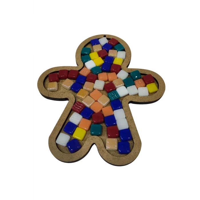 Kurabiye Adam Mozaik Seti – Ahşap Mozaik Baz + Mozaik Taşları (Toptan Etkinlik Ürünü)