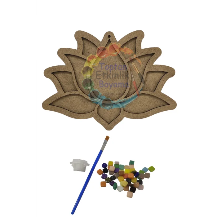 Lotus Mozaik Yapma Seti | MDF Mozaik Baz | Mozaik Taş Etkinlik Ürünü