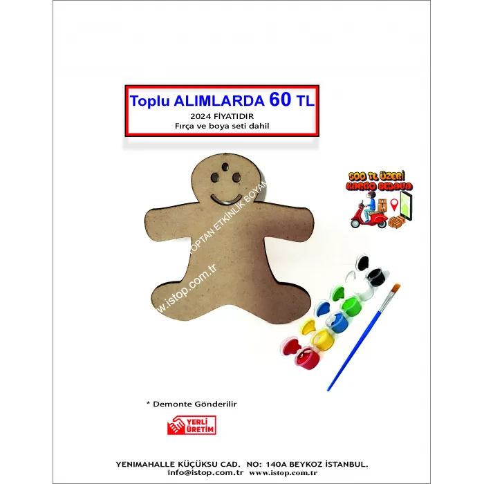 MDF Boyama Seti – Yılbaşı Figürleri - Toptan Ahşap Boyama