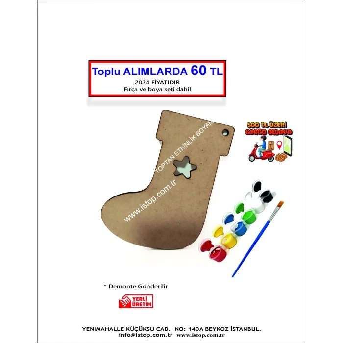 MDF Boyama Seti – Yılbaşı Figürleri - Toptan Ahşap Boyama