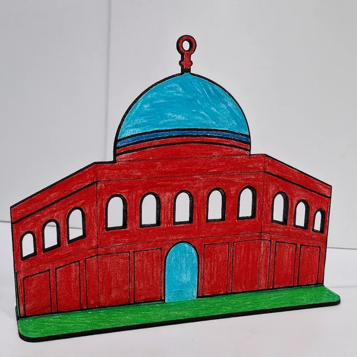 Mescid-i Aksa 2D Ahşap Boyama Seti | Çocuklar İçin Eğitici İslami Etkinlik | MDF Dini Boyama Ürünü (TOPTAN)