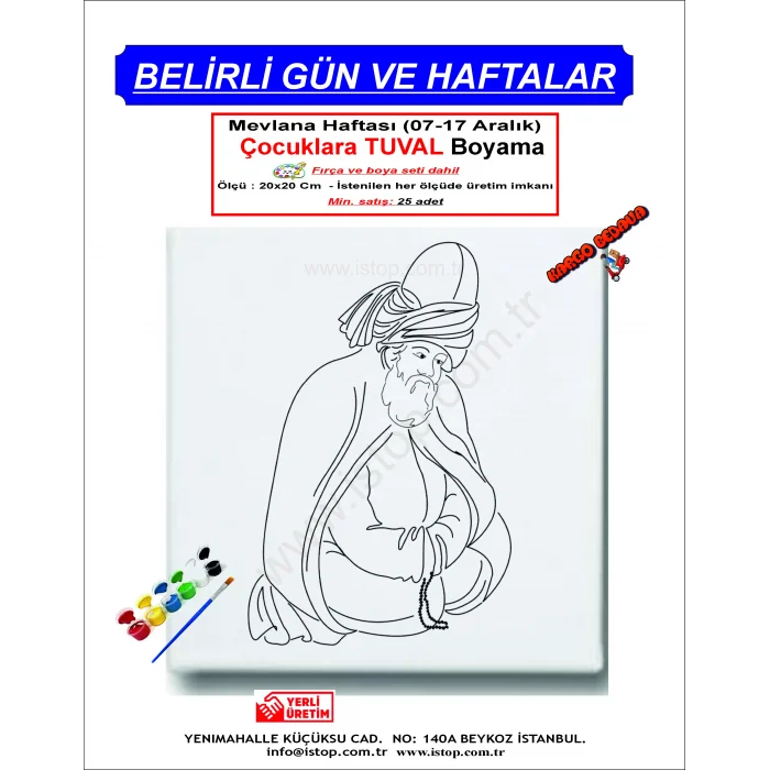 Mevlana Haftası Çocuklara Tuval Boyama Seti