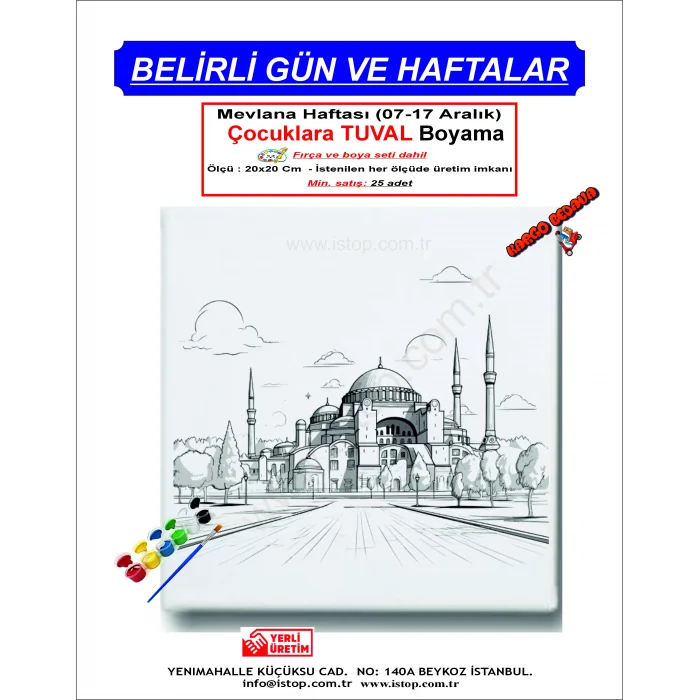 Mevlana Haftası Çocuklara Tuval Boyama Seti