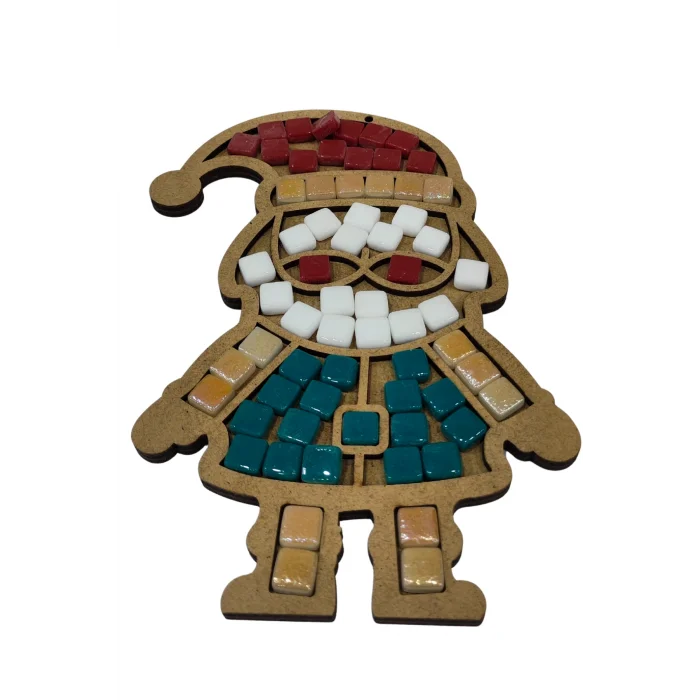 Noel Baba Mozaik Seti – Ahşap Mozaik Baz + Mozaik (Toptan Etkinlik Ürünü)