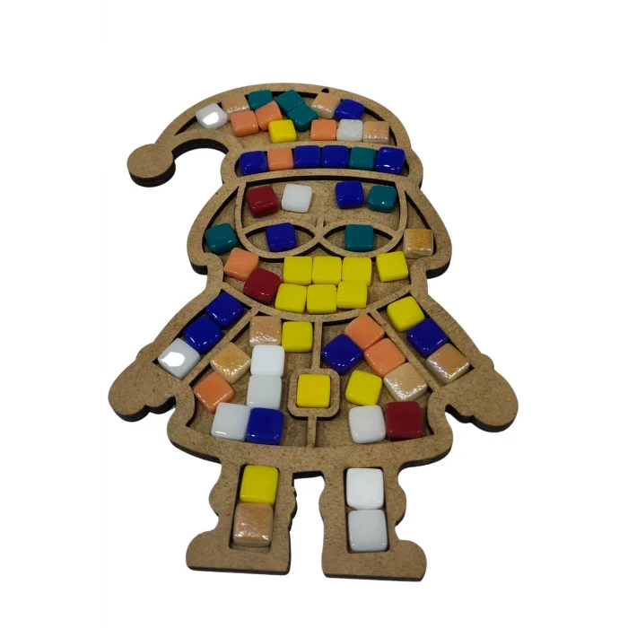 Noel Baba Mozaik Seti – Ahşap Mozaik Baz + Mozaik (Toptan Etkinlik Ürünü)