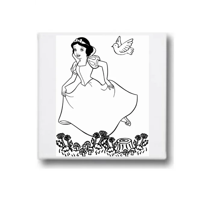 Pamuk Prenses 2 Temalı Tuval Seti | Atölye Etkinlik 20x20 Tuval (6’lı Boya + Fırça Dahil)