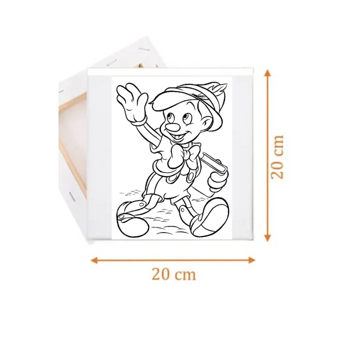 Pinokyo Tuval Seti | Atölye Etkinlik 20x20 Tuval (6’lı Boya + Fırça Dahil)