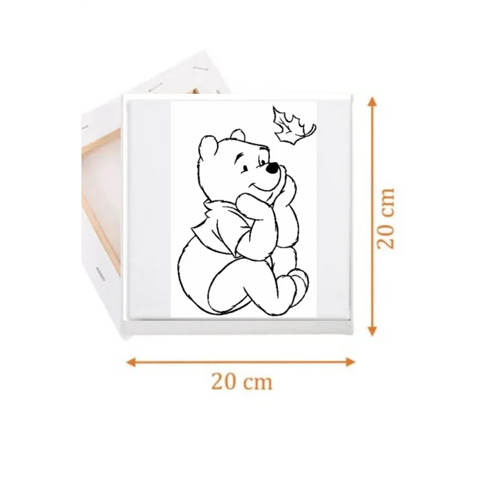 Wendy Pooh 2 Temalı Tuval Seti | Atölye Etkinlik 20x20 Tuval (6’lı Boya + Fırça Dahil)